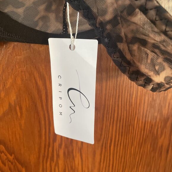 Cripom See Through Peek A Boo Cheetah Bra 4X NWT Keyhole Underwire - Picture 6 of 7